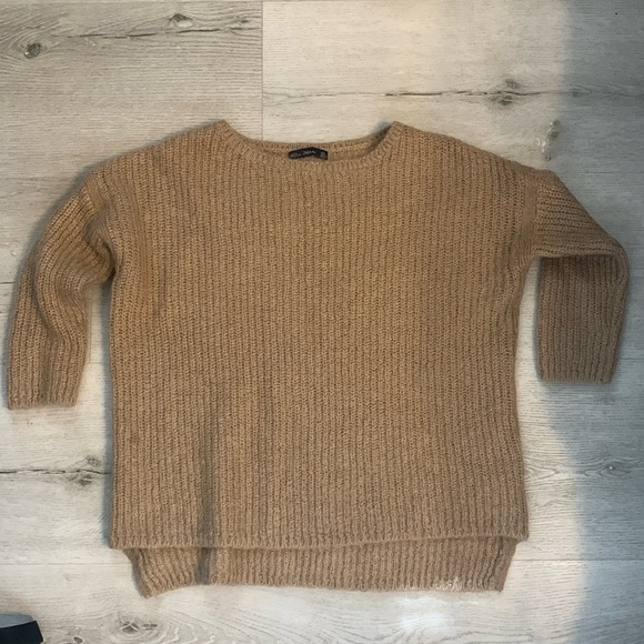Zara knit sweater chunky size S brown tan 
Wool blend‎ - Picture 1 of 7